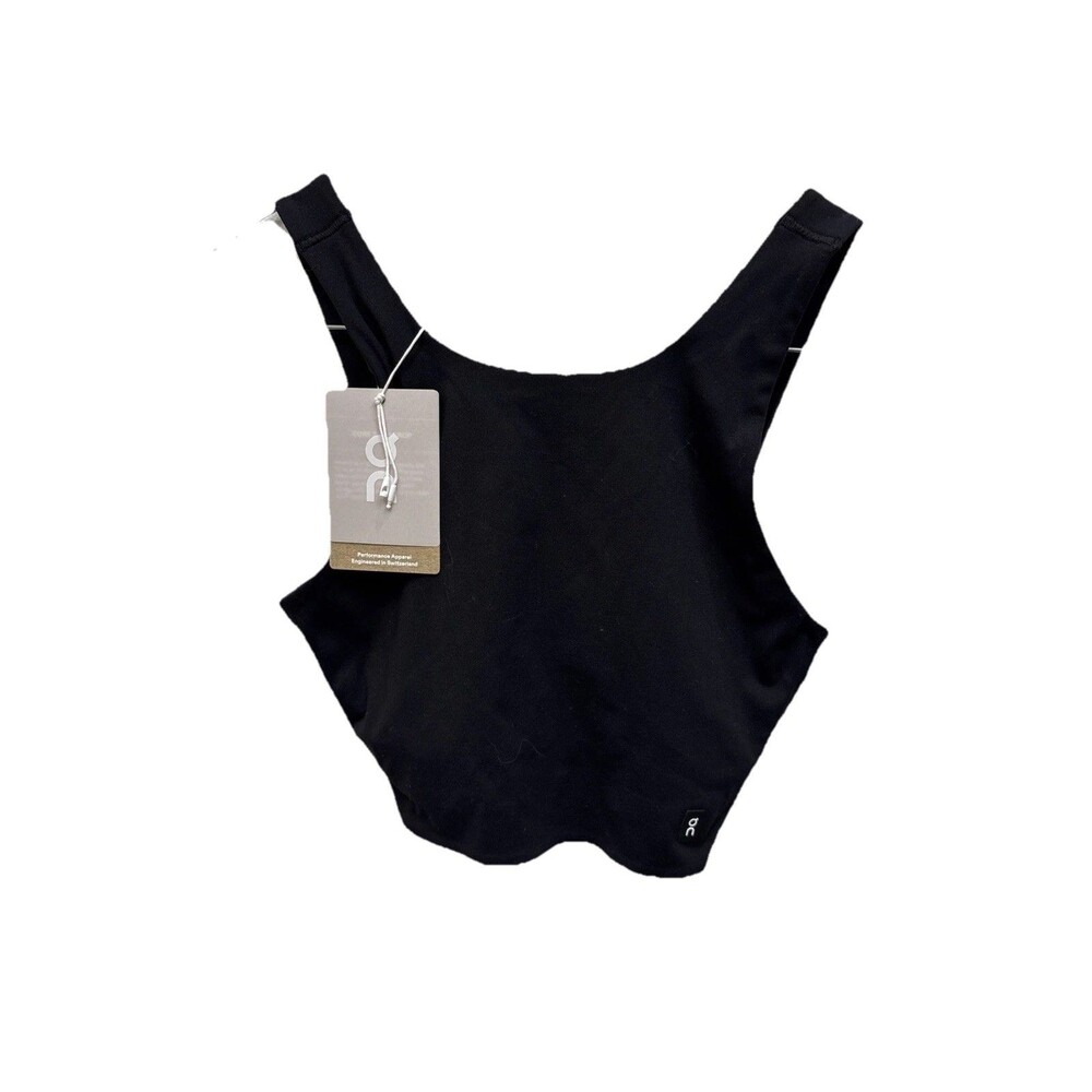OnCloud Core 2-in-1 Crop High Neck Low Back Longline Sports Bra Tank Black S New